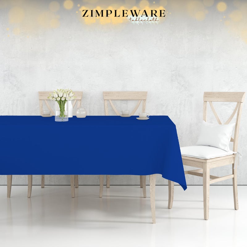 ZIMPLEWARE Premium Blue Plastic Table Cloth Disposable (6 Pk) Plastic Tablecloths for Rectangle Tables (54in x 108in) Party Table Cloths Disposable for 6ft to 8ft Rectangle Tables - Image 4